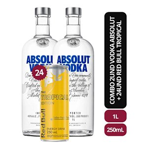 Combo 2und Vodka Smirnoff 998ml + 24und Red Bull Tropical 250ML