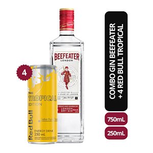 Dia Do Amigo: Combo 2x Gin Beefeater London Dry 750ml + 24und Red Bull Tropical 250ml