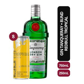 Combo Gin Tanqueray Rangpur 750ML + 4 Red Bull Tropical