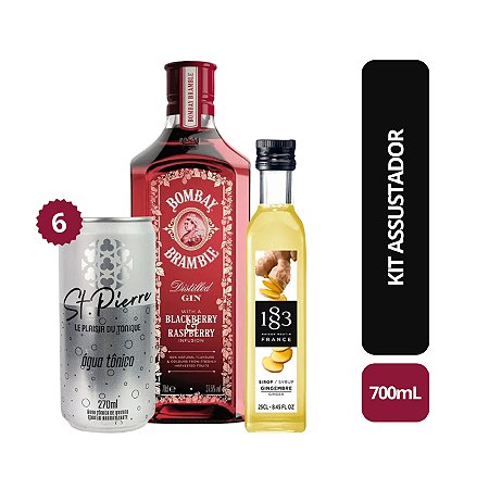 Kit Assustador: Bombay Bramble +  6 St Pierre Água Tônica + 1 Xarope 1883 Gengibre