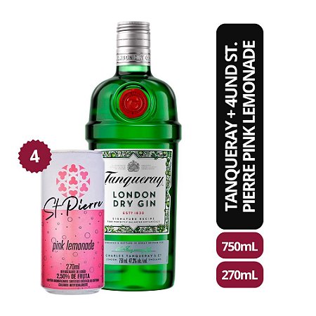 Gin Tanqueray + 4 St. Pierre Pink Lemonade